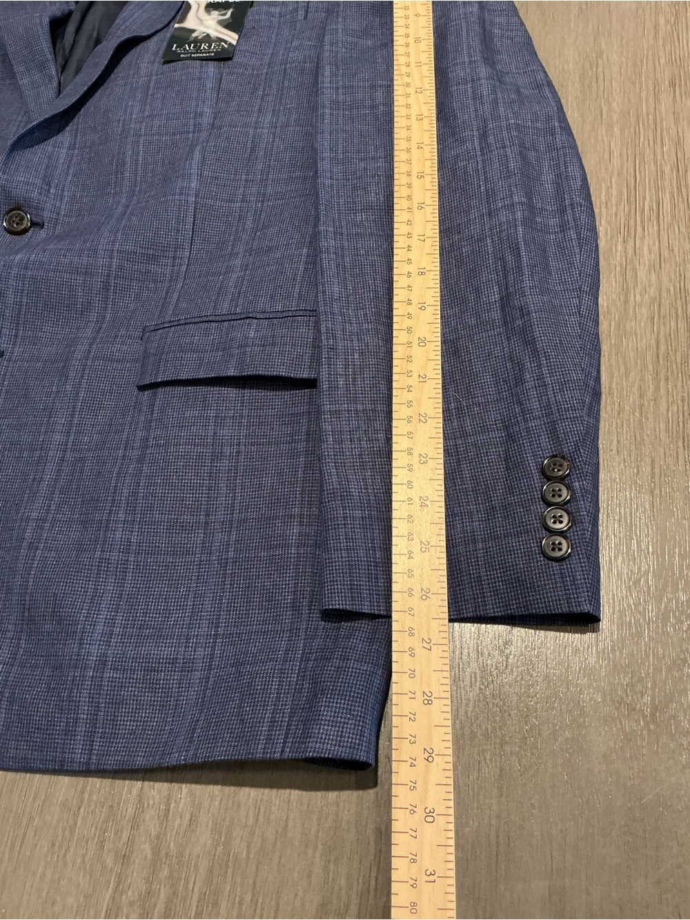 NWT Lauren Ralph Lauren Ultraflex Navy Plaid Sport Coat Blazer 44L - Picture 10 of 12